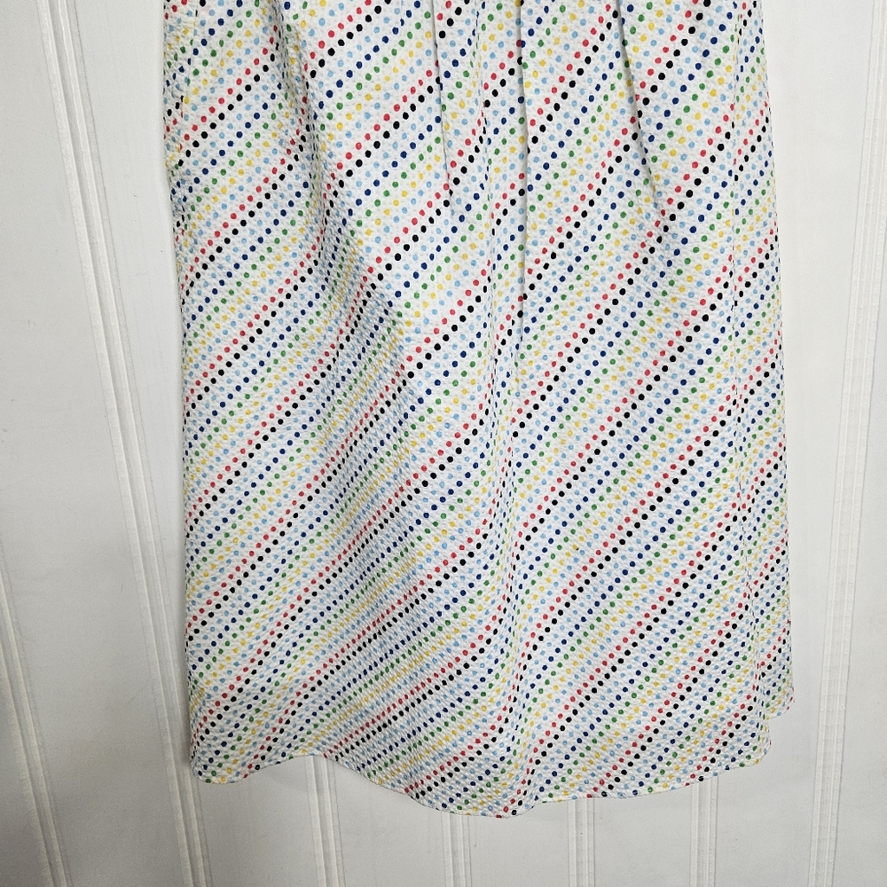 Lilly Pulitzer Dress Sz 4 Strapless Rainbow Polka Dot Ruffles White Cotton Y2K - Picture 8 of 13